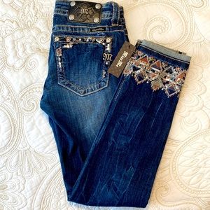 NWT Miss Me Signature Cuffed Skinny jeans in sz 25.